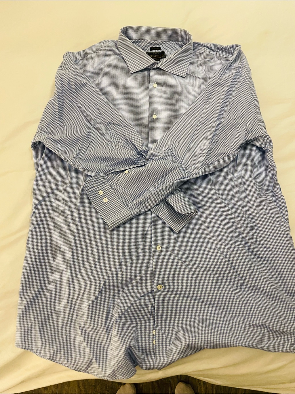 Jos. A. Bank Blue Micro-Check Dress Shirt